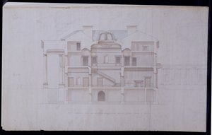 Tervek a Lough Crew házhoz, Meath megye, Írország, 1825 körül (toll és tinta és wc, papír)