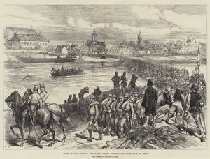 Az osztrák csapatok bevonulása Boszniába, átkelve a Save folyón, Brodnál alkotó: Sir John Charles Robinson