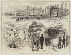 Ünnepségek a Thoresby Hallban, Lord Newark többségének tiszteletére alkotó: Sir John Charles Robinson