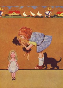Csókolózás szívességből (színes litográfia) alkotó: Charles Robinson