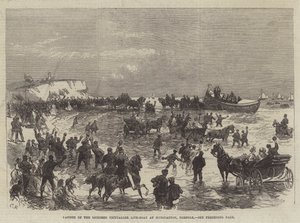 Az engedéllyel rendelkező Victualler mentőcsónak felbocsátása Hunstantonban, Norfolkban