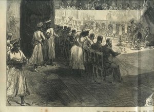 A walesi herceg ebédel az Elephanta-barlangokban alkotó: Charles Robinson
