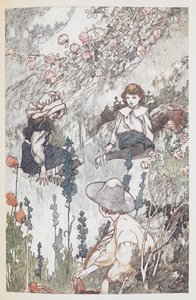 A gyerekek a titkos kertben: Mary Lennox, Colin Craven és Dickon Sowerby. alkotó: Charles Robinson
