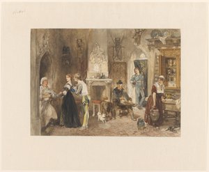 A kastély szolgái egy előszobában egyesültek alkotó: Charles Rochussen