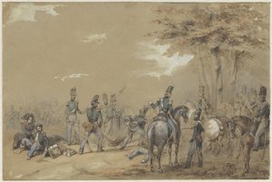 Gyalogság a csatában alkotó: Charles Rochussen