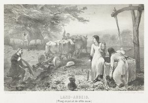 Földmunkás (eke és kút a XI. századból) (cím a tárgyon) alkotó: Charles Rochussen