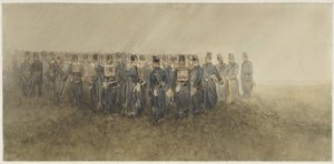 Egy zászlóalj gyalogos szünete a lápnál alkotó: Charles Rochussen