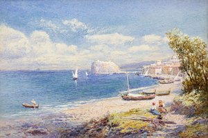 Nápolyi öböl (akvarell) alkotó: Charles Rowbotham
