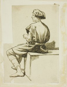 Ülő férfi tunikában alkotó: Charles Samuel Keene