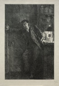 A kabát prémes béléssel, 1869. alkotó: Charles Samuel Keene