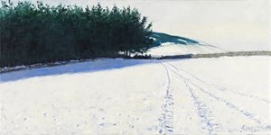 Sötét fák és hó, 2011 (olaj, vászon) alkotó: Charles Simpson