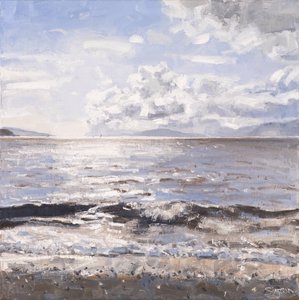 Szürke tenger, Ledaig, 2017 (olaj, vászon) alkotó: Charles Simpson