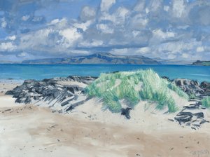 Sziklák és füvek, Iona, 2013 (olaj, vászon) alkotó: Charles Simpson
