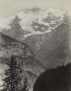 Jungfrau, Kilátás Mürrenből, Svájc, c. 1860-as évek. alkotó: Charles Soulier
