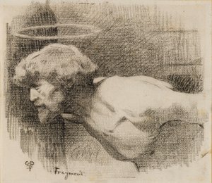 Tanulmány Keresztelő Szent János lefejezéséhez, 1881 körül (szén vastag krémpapíron)