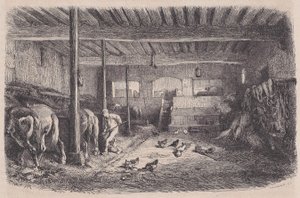 Egy istálló, Magasin Pittoresque-ből, kb. 1852.