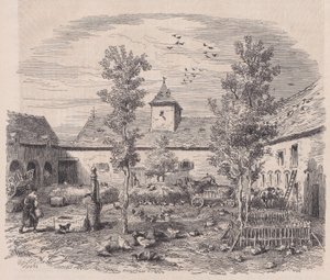 Egy farm belső képe, a Le Magasin Pittoresque-ből, kb. 1852.