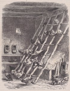 Látogatás egy farmon - The Roost, a Le Magasin Pittoresque-ből, kb. 1852.