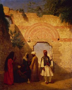 Arabok a kapu előtt, Damaszkusz, Szíria (olaj, vászon)