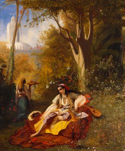 Egy algériai nő és szolgája a kertben, 1844