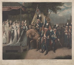 A zászlók átadása a Kensingtoni Önkénteseknek alkotó: Charles Turner