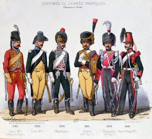 Francia lovas katonák jelmezei 1743-tól 1840-ig alkotó: Charles Vernier