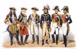 A francia hadsereg jelmezei: Katonatisztek alkotó: Charles Vernier