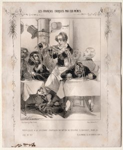 A franciákat maguk vázolták fel: Parókák a la Julienne, Szatén kalapok, 1840. alkotó: Charles Vernier