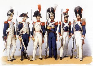 Francia hadsereg egyenruhája, nemzetőr (gyalogság) 18-19. század, Charles Vernier metszete (1831-1887)