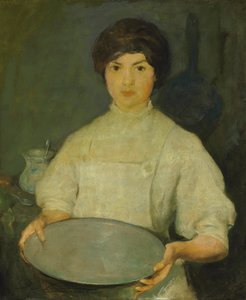 Lány serpenyővel (olaj, vászon)