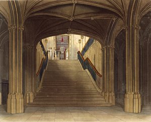 Lépcsőház, Windsori kastély, a „Royal Residences”-ből, W. J. Bennett metszet, pub. William Henry Pyne (1769-1843), 1818 (akvatinta)