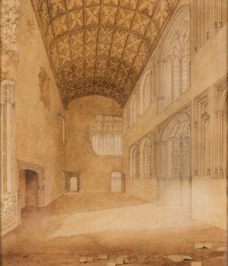 Crosby Hall (No.1), 1818 körül (akvarell, papír) alkotó: Charles Wild
