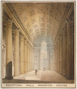 Belső nézet az Egyptian Hall, Mansion House, City of London, 1820 alkotó: Charles Wild