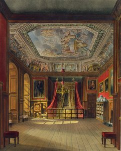 Anna királynő ágya, windsori kastély, a „Royal Residences”-ből, Thomas Sutherland (sz. 1785) metszet, kocsma. William Henry Pyne (1769-1843), 1816 (akvatinta)