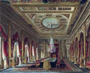 A trónterem, Carlton House, a "The History of the Royal Residences" című műből, Thomas Sutherland (sz.1785) metszete, William Henry Pyne (1769-1843), 1818.