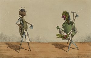 Animált munkaeszközök, 2. tábla, Nagy-Britannia ácsainak és kertészeinek szentelve, 1811 körül (kézzel színezett rézkarc) alkotó: Charles Williams