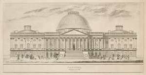 Capitol, Washington, D.C., metszett Henry és James Stone (virágzott 1822-1849), 1826 (akvatinta és vonalmetszet papíron) alkotó: Charles after Bulfinch