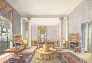 Belső kialakítás, kb. 1830. alkotó: Charles de Brocktorff