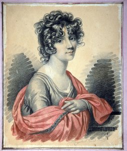 Varvara Ivanovna Golicina grófnő portréja (?-1804), ne. Shipova - Carl von Hampeln (1794-1880 után) alkotása, szén, pasztell és szangvinikus kartonon (25x22 cm), 1820 körül - (Golit Varvaraina Ivanovna grófnő portréja Született Shipova, Charcoal,