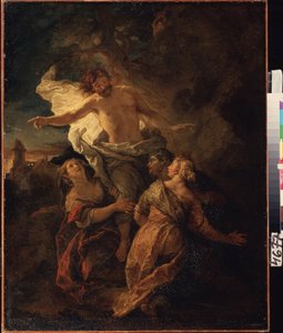 Krisztus és a szent asszonyok. (Krisztus és a szent asszonyok). Jézus Krisztus feltámad a három szűz előtt. Charles de La Fosse (1636-1716) festménye, 1680 eleje. Francia művészet barokk stílusban. Olajfestmény. Puskin Múzeum, Moszkva. alkotó: Charles de la Fosse