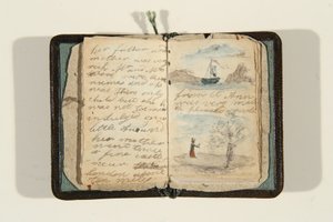 A történet kezdete „Volt egyszer egy kislány, Ane-nek hívták, 1828 körül (toll, tinta és akvarell papíron)