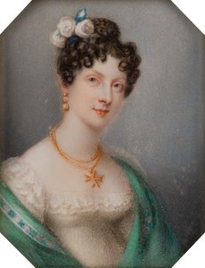 Georgina Newport vikomtné, később Bradford grófnő portréja, 1819 körül (olaj, vászon) alkotó: Charlotte Jones