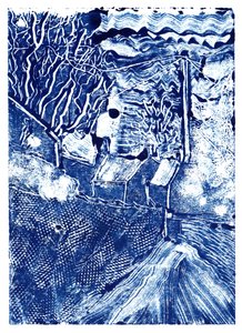 Egy kora reggeli séta, 2019 (monoprint) alkotó: Charlotte Orr