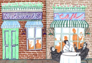 Cafe, 2017 (ecset tollak) alkotó: Charlotte Orr