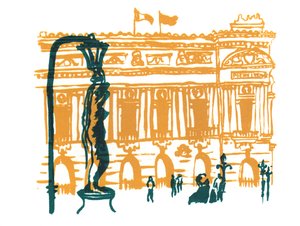 Párizsi Operaház, 2014 (szitanyomás) alkotó: Charlotte Orr