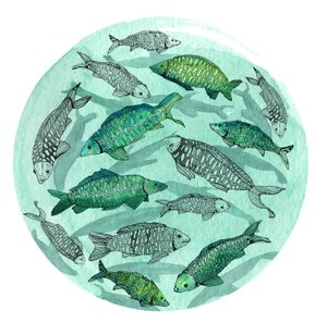 Small Fish Big Pond, 2018 (toll és tinta, akvarell és digitális)