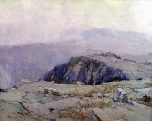 Sziklás táj (olaj, vászon) alkotó: Chauncey Foster Ryder