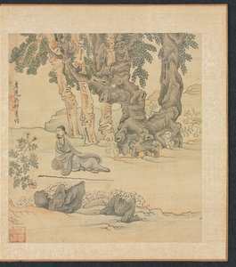 Festmények az ókori mesterekről: Zhongqing portréja tájban alkotó: Chen Hongshou