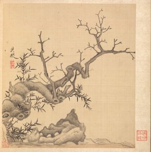 Festmények az ókori mesterekről: szikla, öreg fa és bambusz, 1598-1652. alkotó: Chen Hongshou
