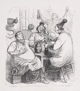 A plébánia énekesei Béranger teljes műveiből, 1836. alkotó: Cherrier